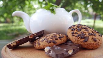 Cookies Chocolate and Tea pot