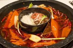 meat with vegetables in a restaurant in Chengdu, China