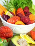 fruit in a white plate