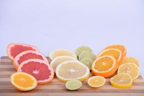 Healthy food, colorful slices of Citrus Fruits