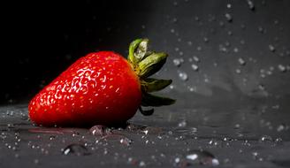 wet Red Strawberry Fruit