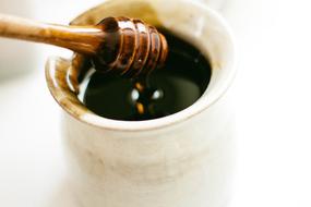 dark Honey in bowl with Dipper