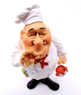 chef figurine on white background