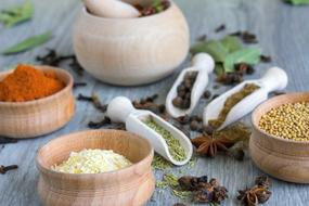 Spices Seeds ans herbs table