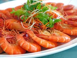 Steamed Prawns Seafood