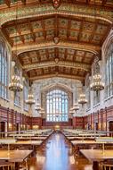 Beautiful and colorful, decorated interior of the university in Michigan in USA