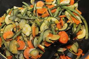 mixed Vegetables in frying Pan