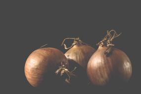 Onions Spices Food black background