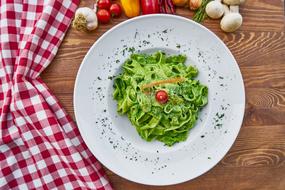 green Vegetables Pasta Plate