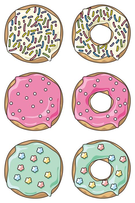 color donuts as a drawing