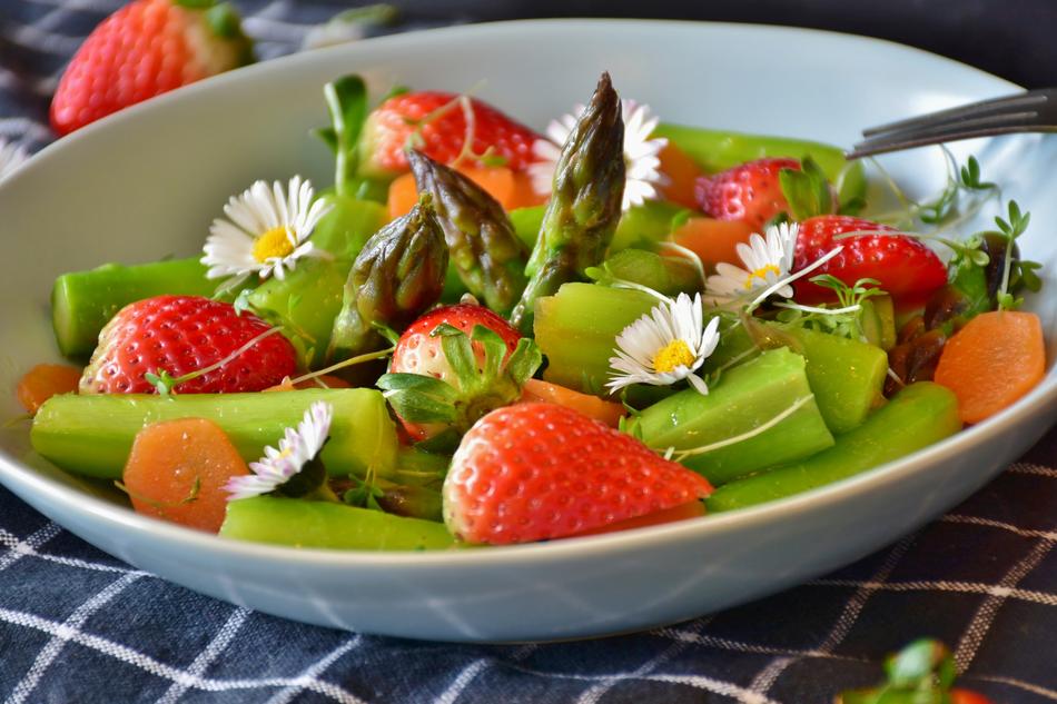 fruit salad with daisies