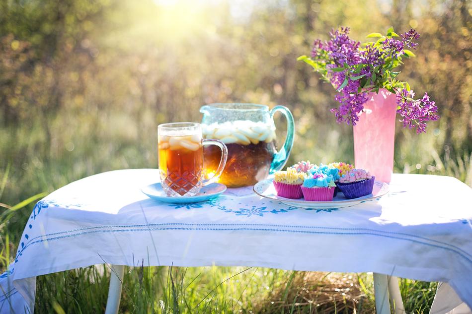 cupcake with ice and muffins on the table