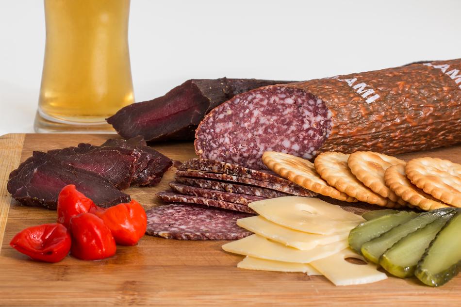 Smoked Beef and Salami and Crackers