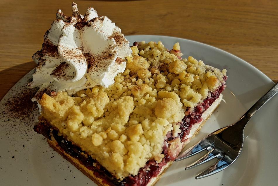 shortcake with jam and whipped cream