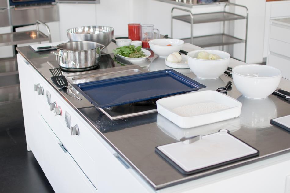 Pots on stove in Kitchen