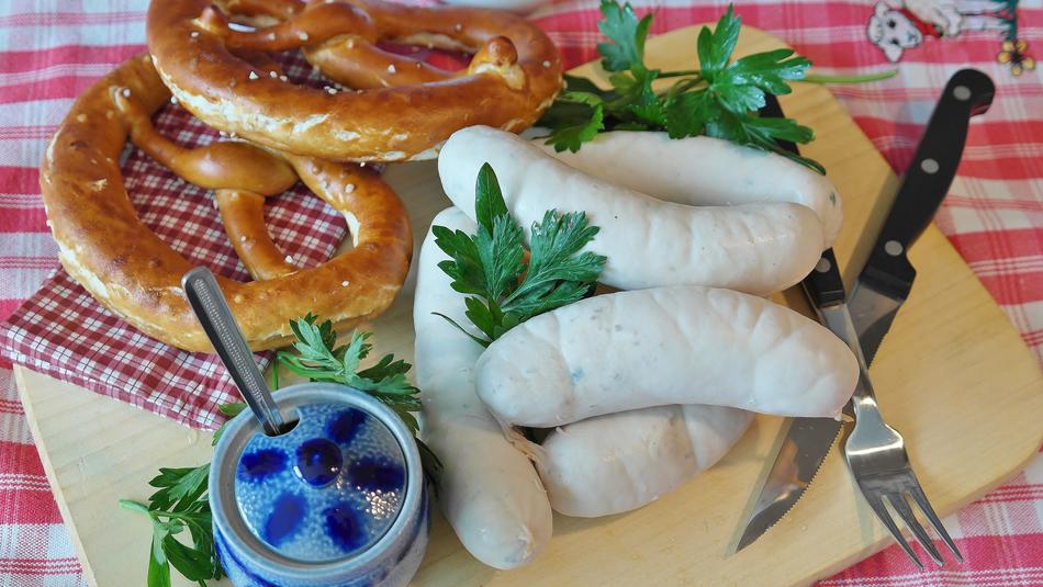 Weisswurst Sausages and bakery