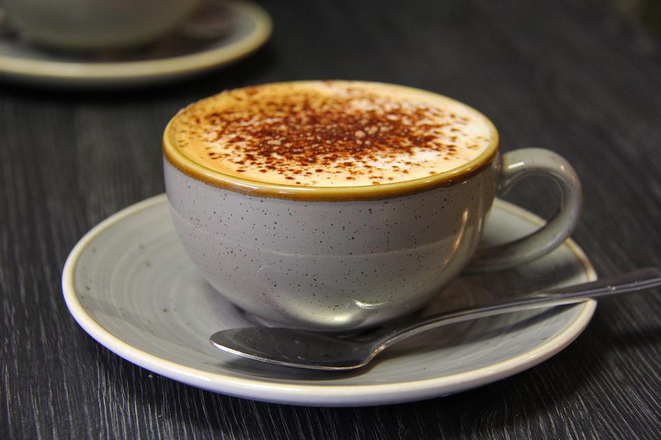 cup of coffee with cinnamon for breakfast