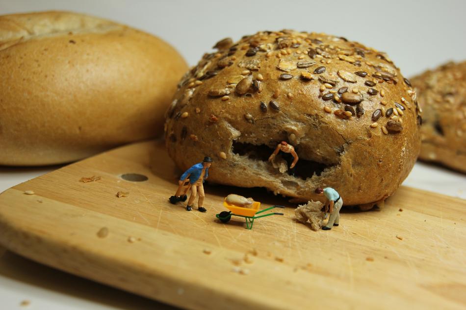 Breakfast Roll with Miniature Figures