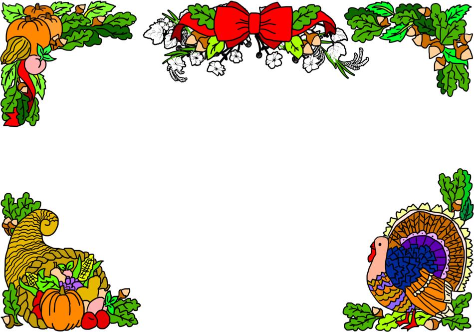 Colorful thanksgiving frame drawing at white background