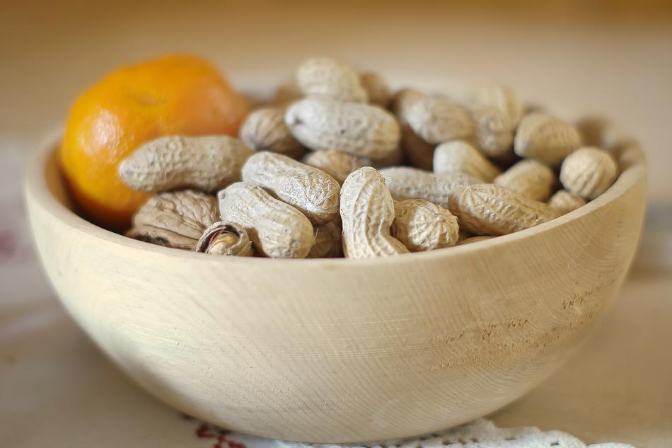 Colorful nuts and fruit in the bowl