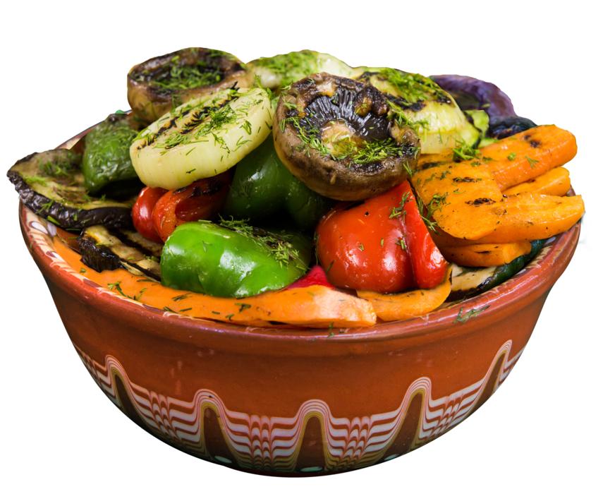 Grilled Vegetables in clay bowl