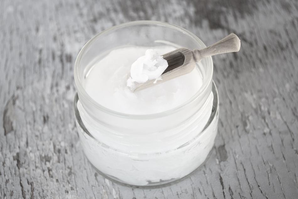 white Coconut Oil spoon