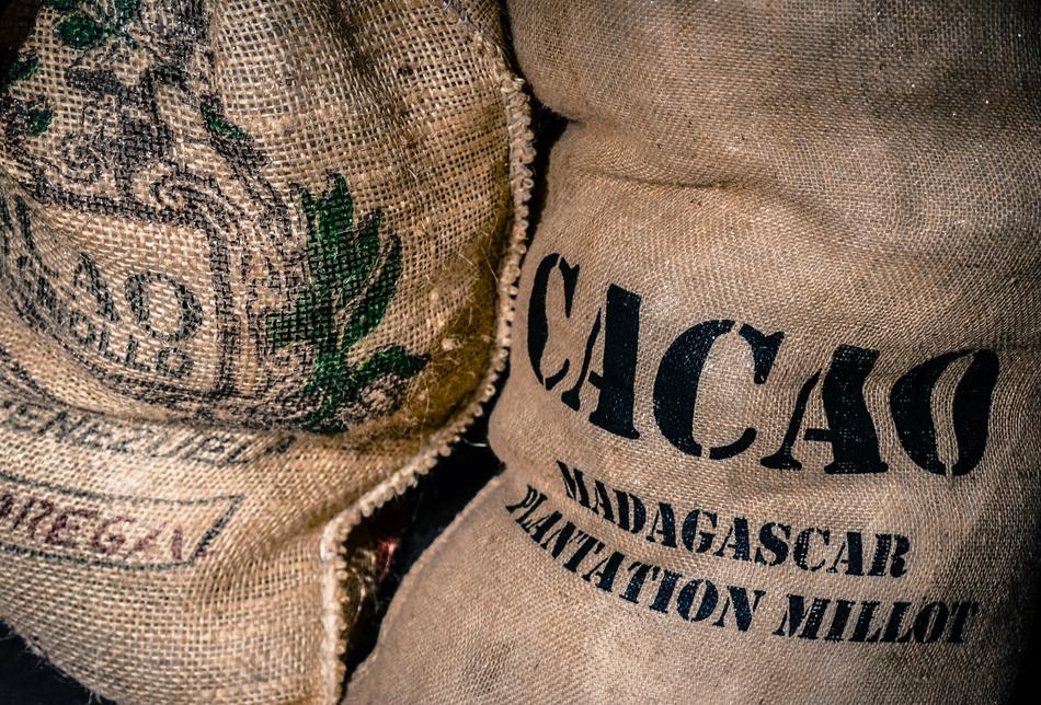 large bags of cocoa