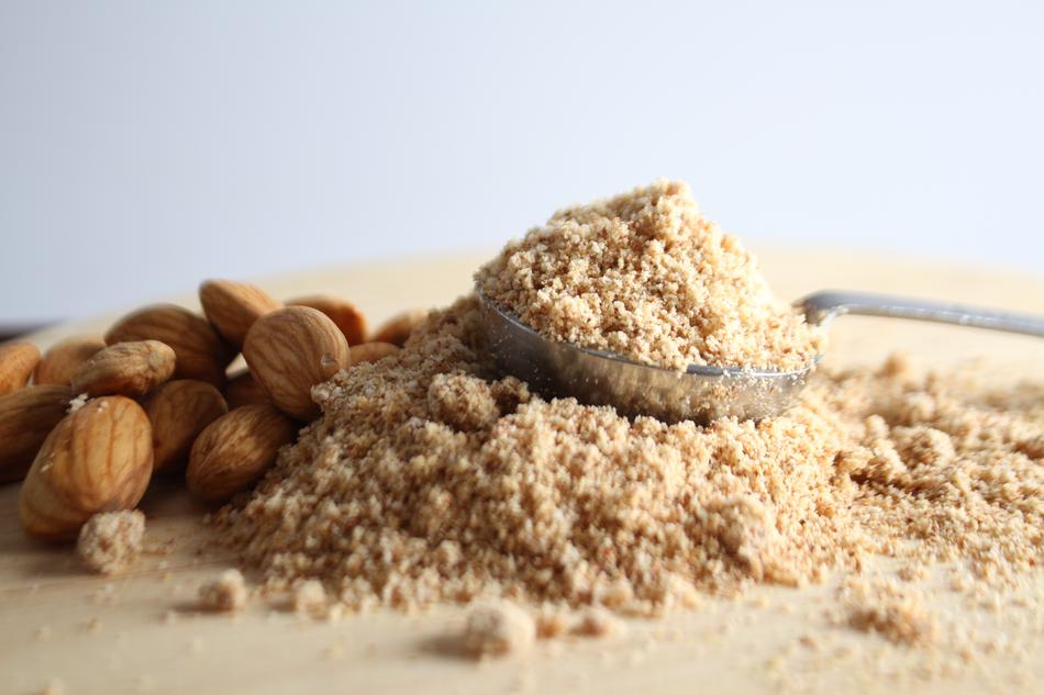 ground and whole almonds