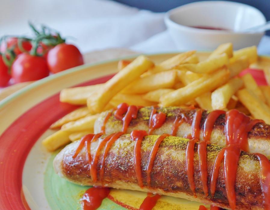 tasty Currywurst Sausage