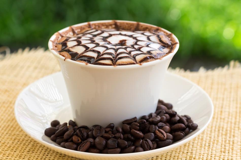 coffee in a white cup for a gourmet