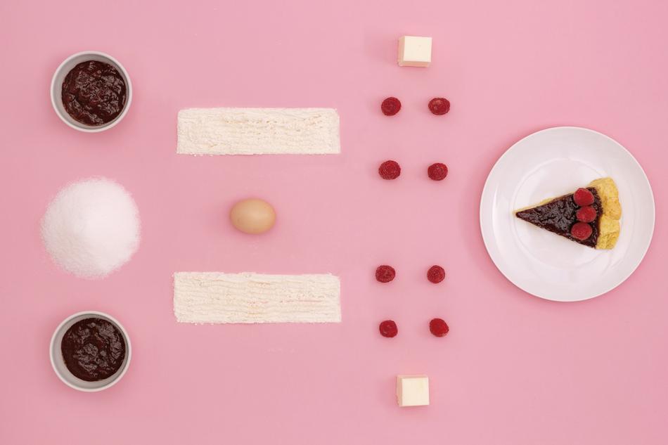 desserts with fruits in minimalism