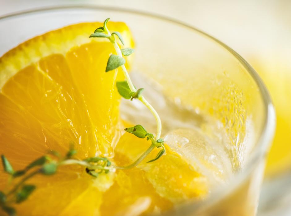 fruit water for detoxification close-up