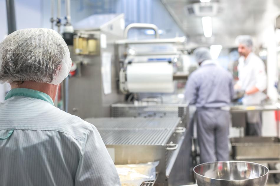 work in a large kitchen