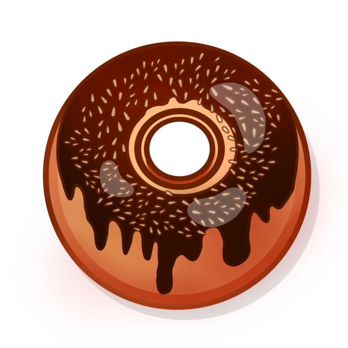 donut with chocolate fondant and sesame seeds