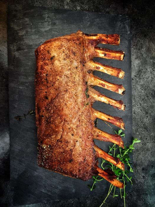 lamb on the bone as a restaurant dish