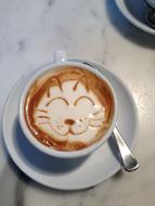 Cat Whisker foam on Coffee