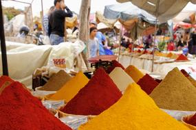 Market red yellow Spices