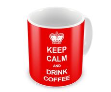 Keep Calm text on red Coffee Drink cup