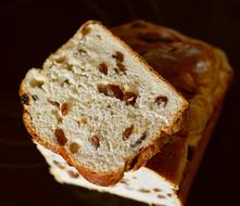 closeup view of Raisin Bread