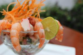 Seafood Gourmet Food in glass bowl