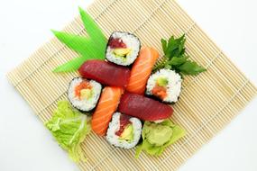 Sushi Japanese Delicious on a wicker rug