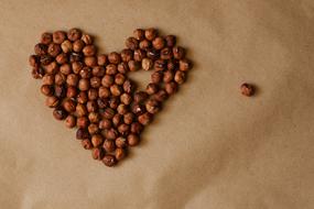 photo of a heart from a hazelnut