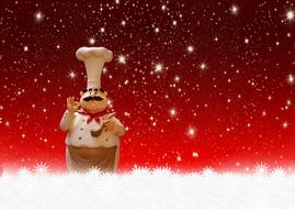 christmas cooking chef ceramic
