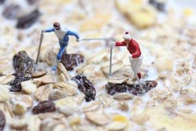 Nordic Walking, Miniature human figurines at top of muesli