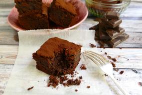 Brownies, piece of Chocolate Cake