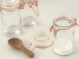 Glass Jar wood spoon