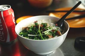 Noodles Soup and coca-cola