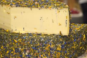 Cheese with colorful Herbs