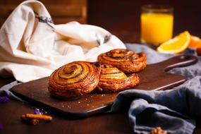 Sweet Pastries on cutting board