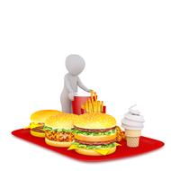 eat fast food french burger 3d